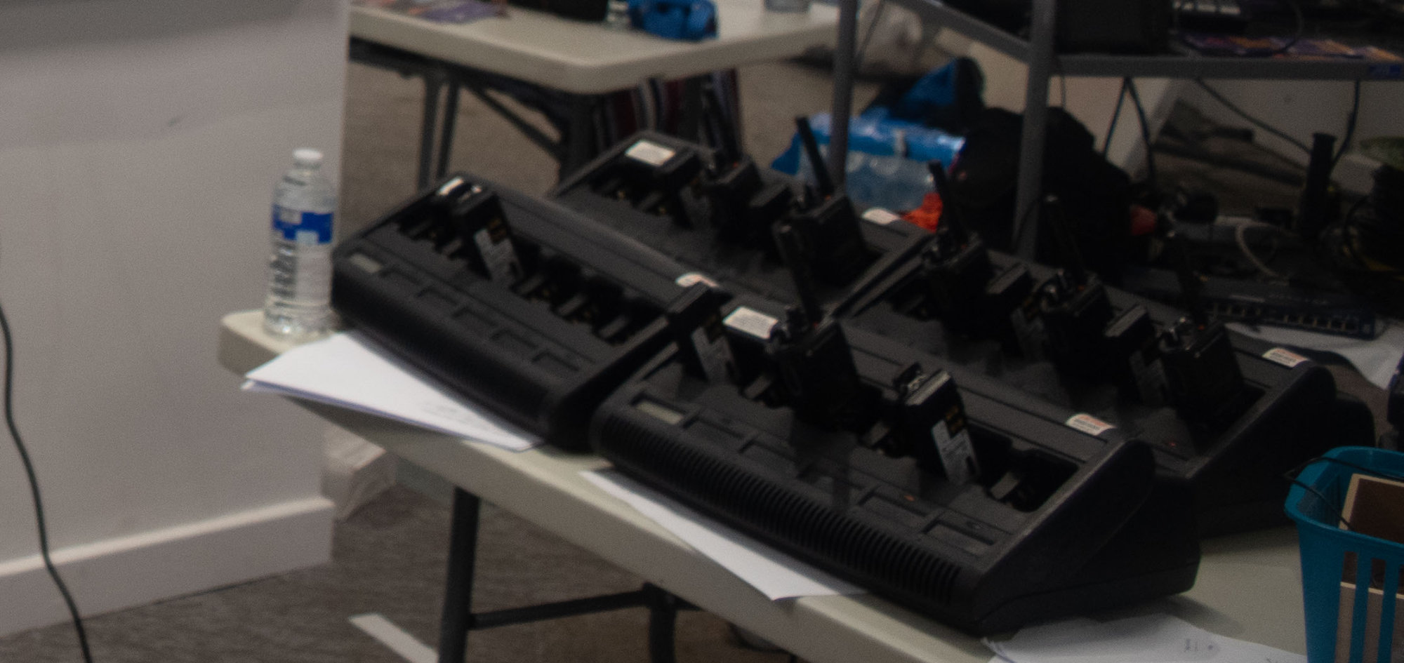 Radio charging station during WSAF 2025.