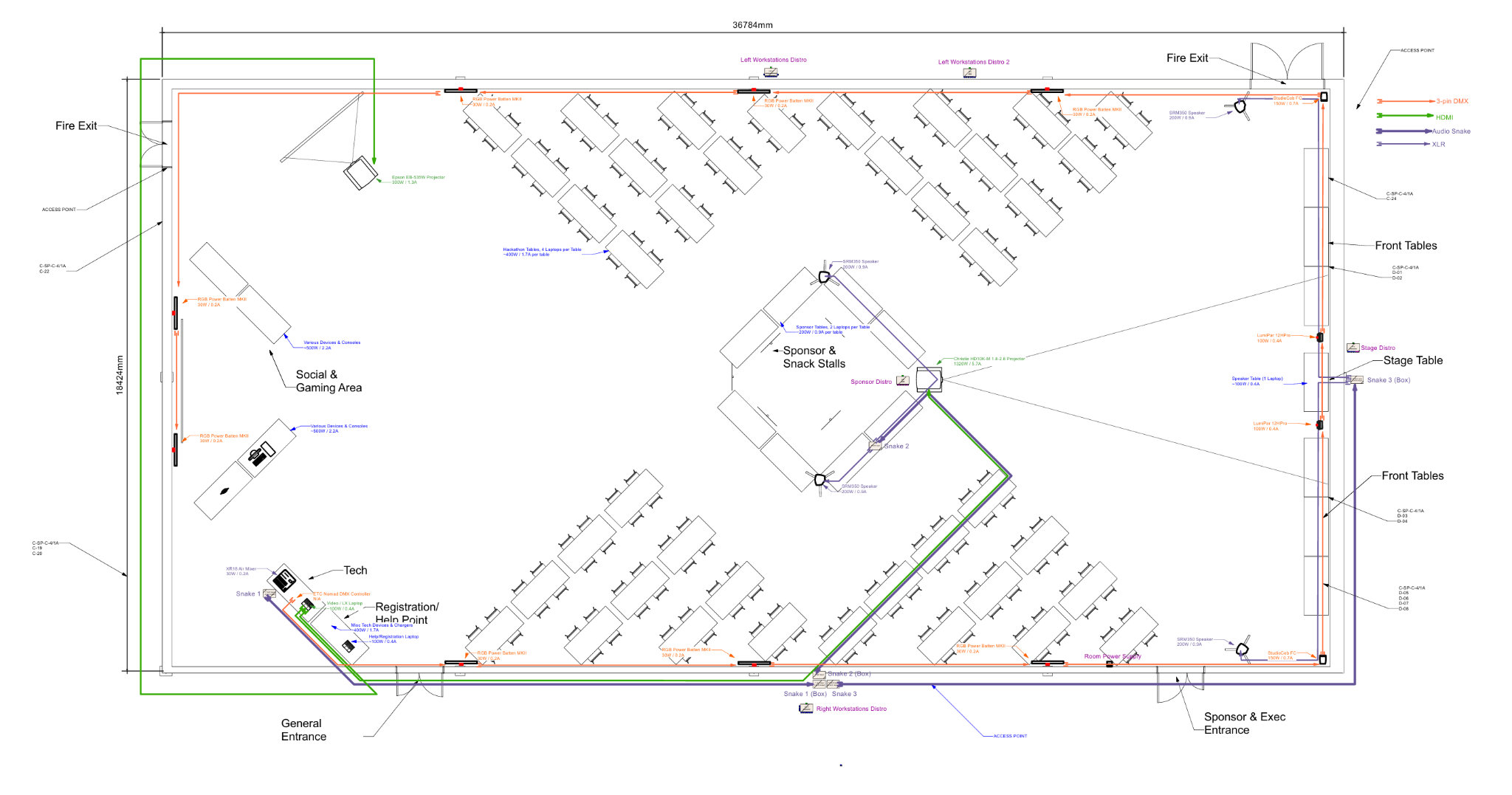 Junction Hall 1 WHACK Floorplan